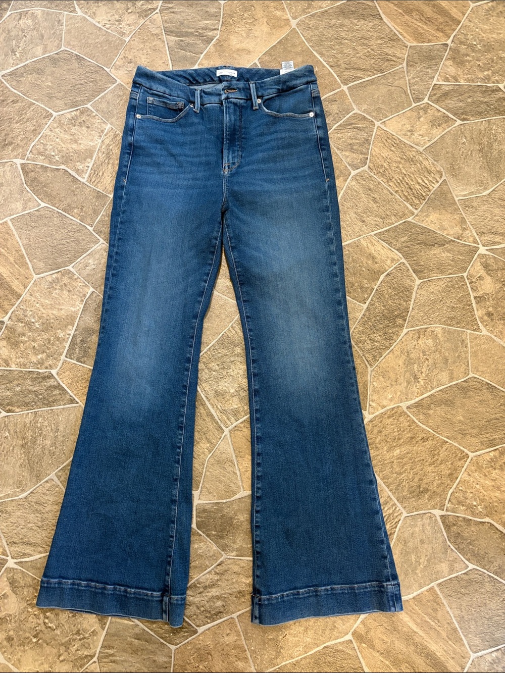 Good American Wide Leg Jeans in Classic Blue Denim